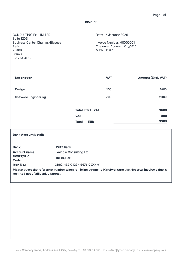 PDF template example - Invoice
